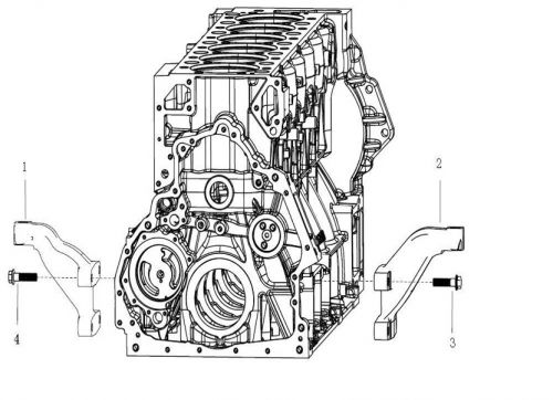 Передний левый кронштейн двигателя Howo, Sitrak MC11, MC13