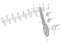 Большой промежуточный зубчатый вал Howo, Sitrak MC11, MC13