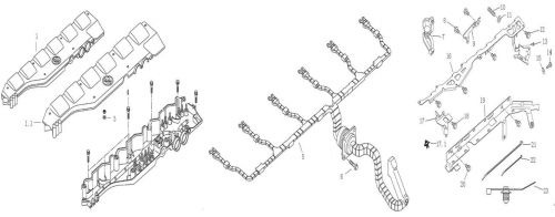 Проводка двигателя C7 China III VCU Howo, Sitrak MC11, MC13