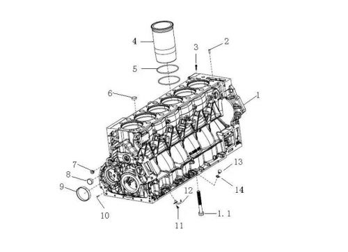Гильза цилиндров Howo, Sitrak MC11, MC13
