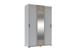 ЛЮЧИЯ Шкаф-купе (ш1400*г580*в2200мм),Серый камень/Серый камень-Дуб крафт серый