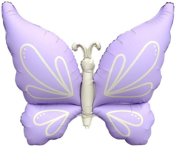 Шар (37''/94 см) Фигура, Нежная бабочка, Сиреневый, Сатин