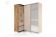 Шкаф-купе -PRIME CORNER Угловой с зеркалом ОРС12-6.Z (1806*1205*2300мм), Дуб вотан/белый шелк.