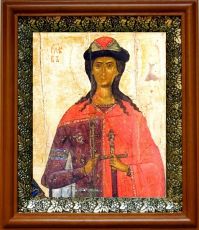 Икона Глеб страстотерпец в киоте с басмой Виноградная Лоза (UV-печать)(30262)