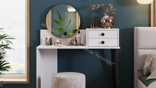 Стол туалетный «Стилтон» Тип 1 Белый, Черный муар