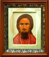 Икона Даниил Сысоев в киоте с басмой Виноградная Лоза (UV-печать)(30295)