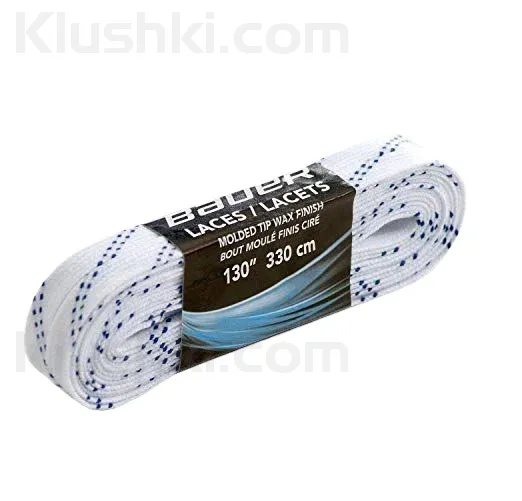 Шнурки хоккейные с пропиткой Bauer Skate Laces Waxed WHITE 108