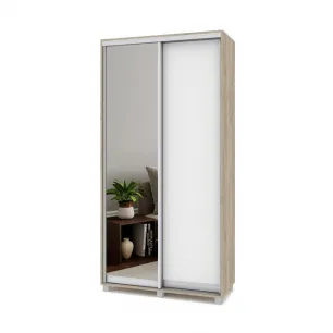 Роланд Р412 Шкаф-купе 2-х дв. с 1 зерк. (ш1100*г450*в2200мм) Серый дуб/Белый