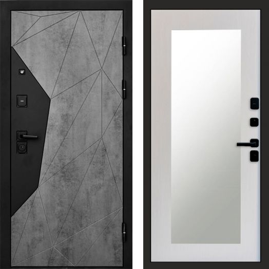 Входная дверь Termo-door Авангард Бетон - Зеркало триумф Лиственница
