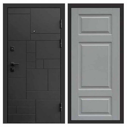 Входная дверь Termo-door Квадро Black - Лион Грей софт