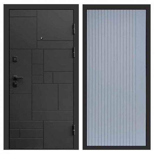 Входная дверь Termo-door Квадро Black - FLAT Грей софт