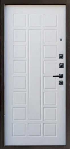 Входная дверь Termo-door Квадро Black - Престиж Белое дерево