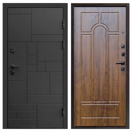 Входная дверь Termo-door Квадро Black - Арка Дуб