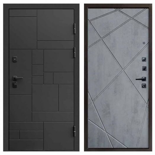 Входная дверь Termo-door Квадро Black - Лучи Бетон темный