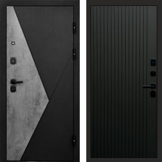 Входная дверь Termo-door Матрикс Бетон - FLAT Черный кварц