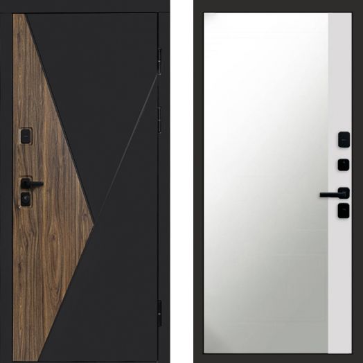 Входная дверь Termo-door Матрикс Дуб - Широкое Зеркало Фацет Белый софт