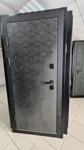 Входная дверь Termo-door Спейс Бетон патина - Лучи Белый