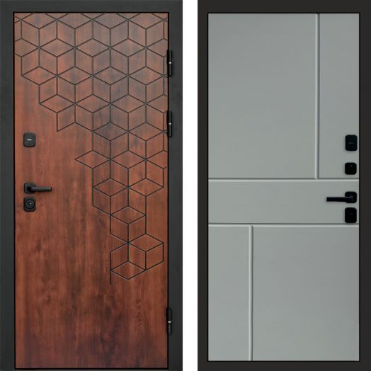 Входная дверь Termo-door Спейс Дуб патина - Горизонт Грей софт