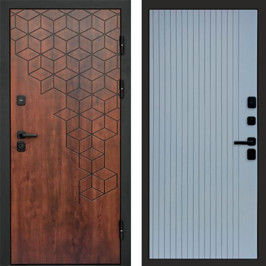 Входная дверь Termo-door Спейс Дуб патина - FLAT Грей софт