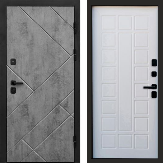 Входная дверь Termo-door Стоун Бетон - Престиж Белое дерево