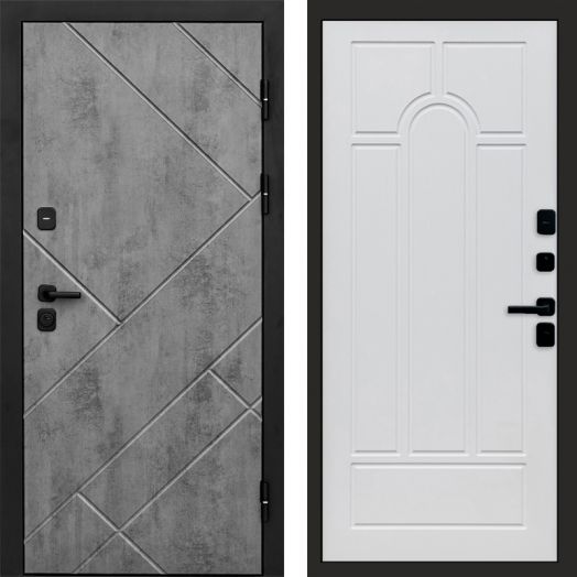 Входная дверь Termo-door Стоун Бетон - Арка Белое дерево