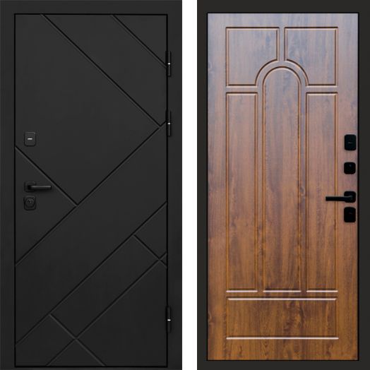 Входная дверь Termo-door Стоун Black - Арка Дуб