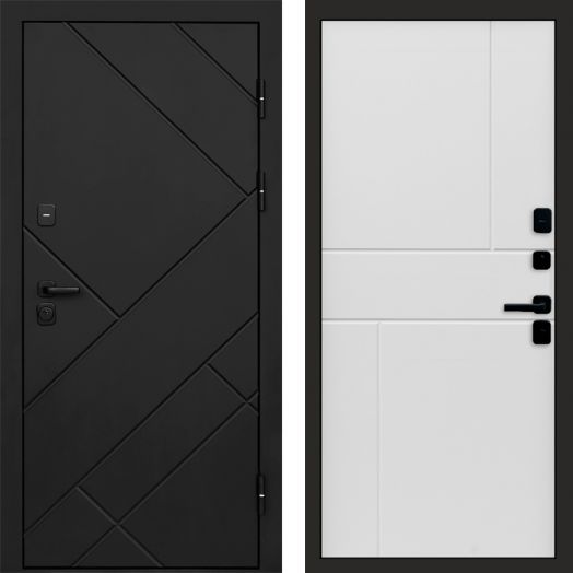 Входная дверь Termo-door Стоун Black - Горизонт Белый