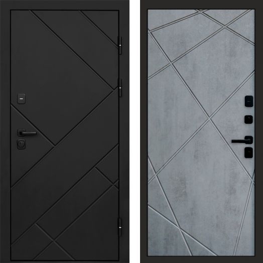 Входная дверь Termo-door Стоун Black - Лучи Бетон темный