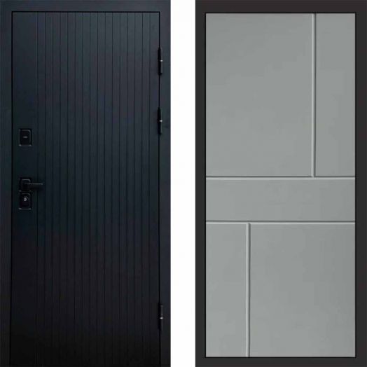 Входная дверь Termo-door Твист Black style - Горизонт Грей софт