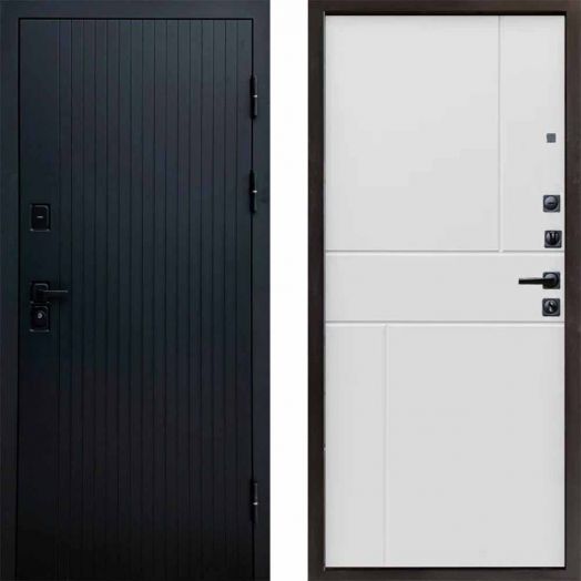 Входная дверь Termo-door Твист Black style - Горизонт Белый