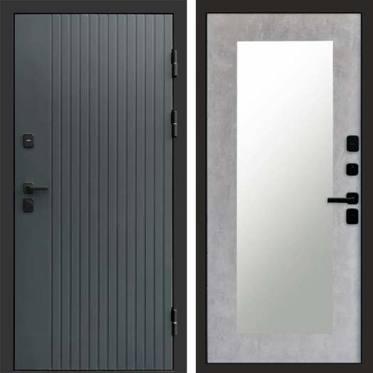 Входная дверь Termo-door Твист Грей style - Зеркало триумф Бетон светлый
