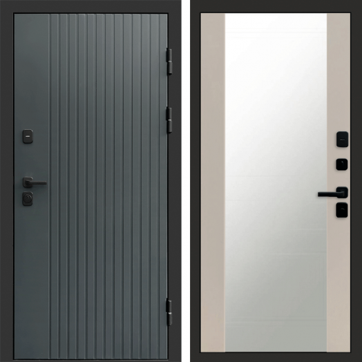 Входная дверь Termo-door Твист Грей style - Зеркало Слоновая кость