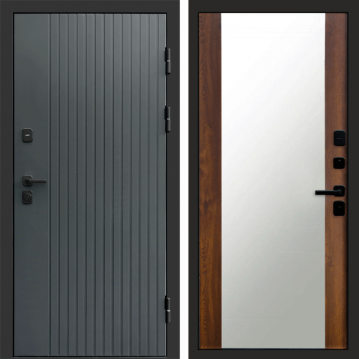 Входная дверь Termo-door Твист Грей style - Зеркало Дуб