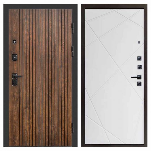 Входная дверь Termo-door Твист Дуб style - Лучи Белый