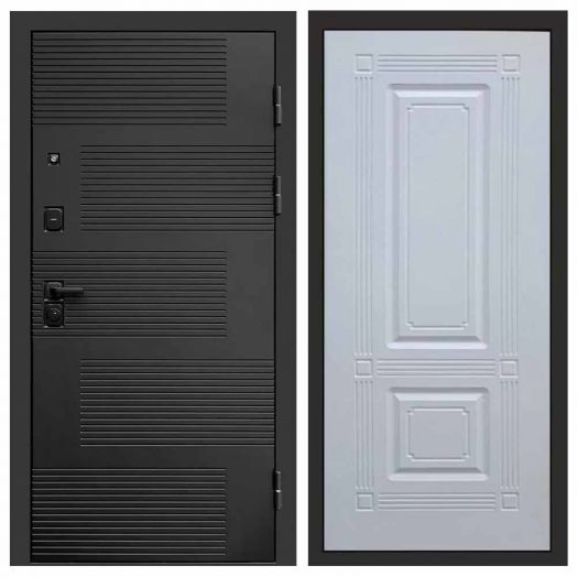 Входная дверь Termo-door Фаворит Black - Мадрид Белый софт