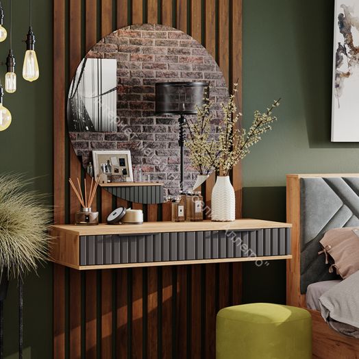 Стол туалетный Хилтон - 402.007.000 Дуб Крафт золотой, Графит матовый