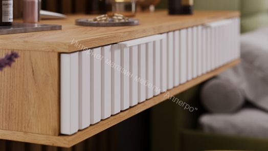 Стол туалетный Хилтон - 402.007.000 Дуб Крафт золотой, Белый матовый