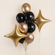 БУКЕТ ШАРОВ "СИРИУС" ЗОЛОТО  С ГЕЛИЕМ