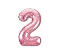 Цифра "2" фольгированная SLIM (40/102) Фламинго