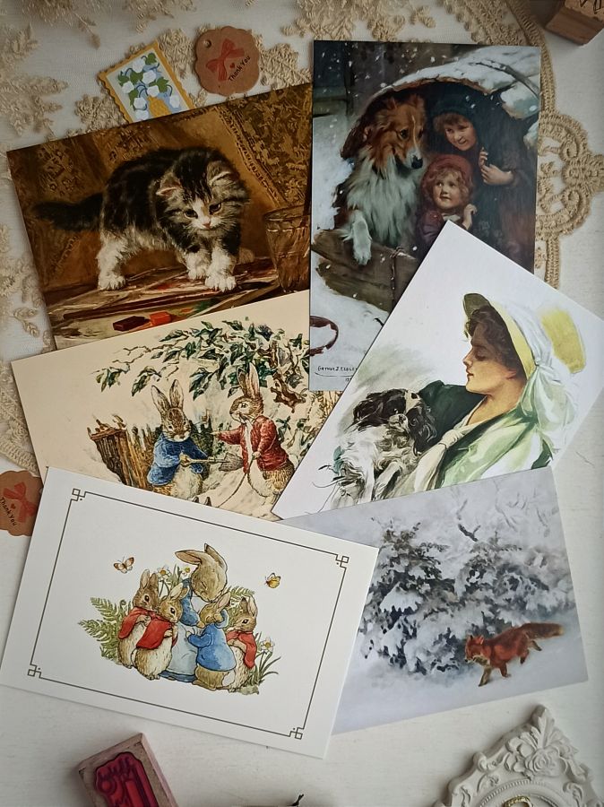 Набор открыток Животные 6 шт