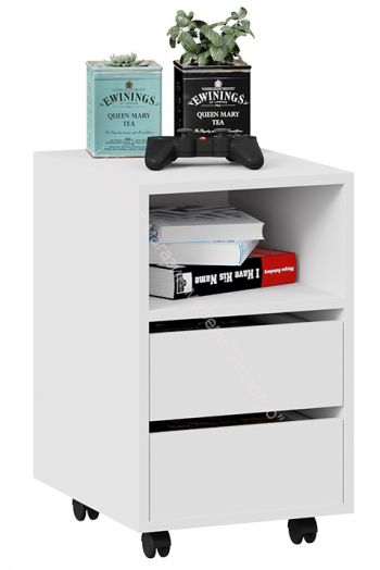 Стол с тумбой выкатной тип 14 (800) Белый Ясень