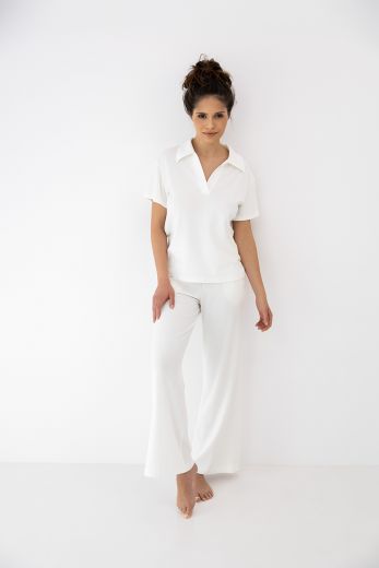 Комплект домашней одежды женский SENSIS Zuri, футболка, брюки, экрю