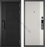 Входная дверь с электрозамком Бульдорс CITY SMART PP Черный/ Софт белый матовый