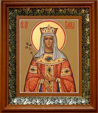 Икона Елена, царица в киоте с басмой Виноградная Лоза (UV-печать)(30372)