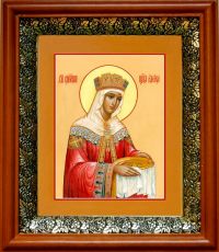 Икона Елена, царица в киоте с басмой Виноградная Лоза (UV-печать)(33072)