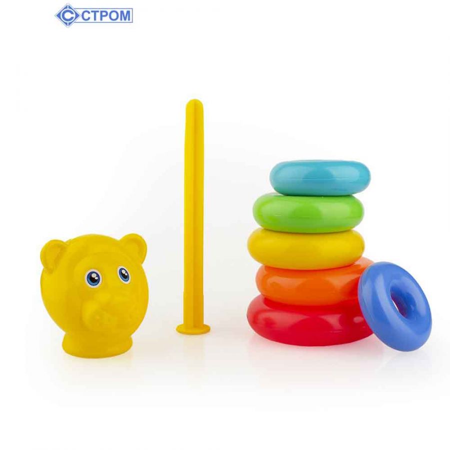 Пирамида зоопарк "Лев" 24 см., 8 дет. (в сетке)