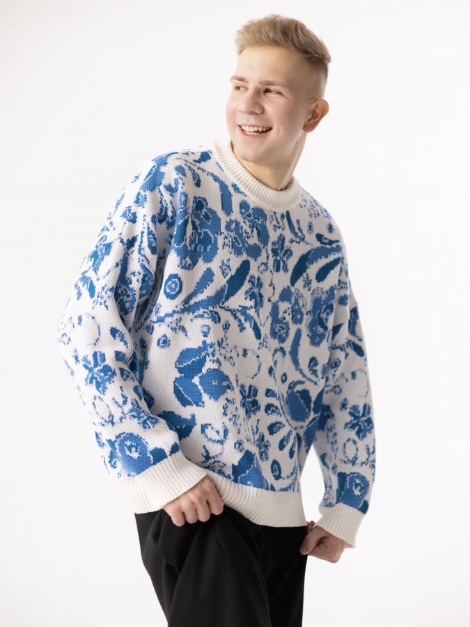 Свитер Гжель