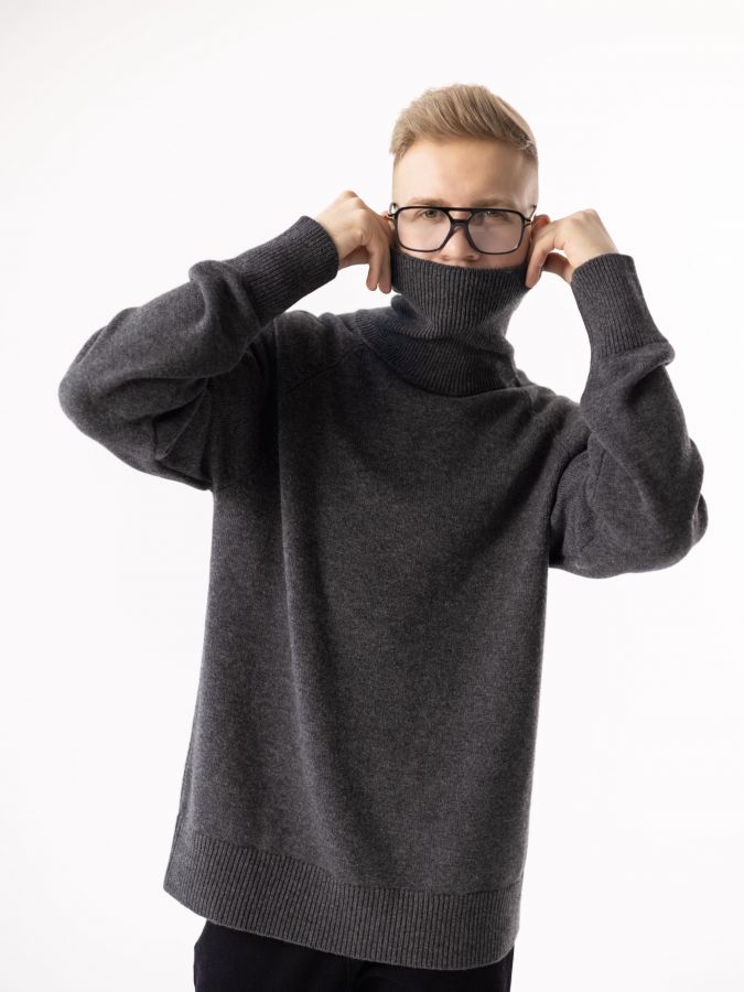 Свитер из кашемира антрацит