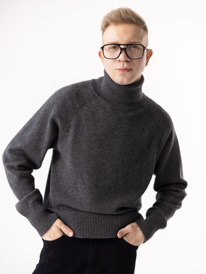 Свитер из кашемира антрацит