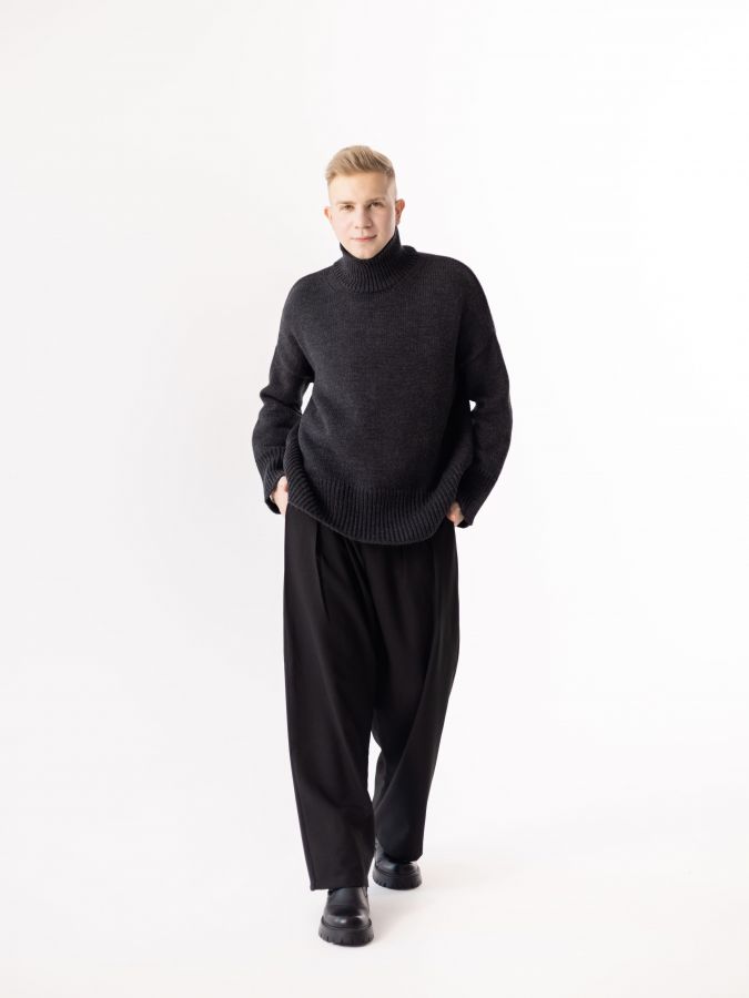 Свитер из мериноса антрацит